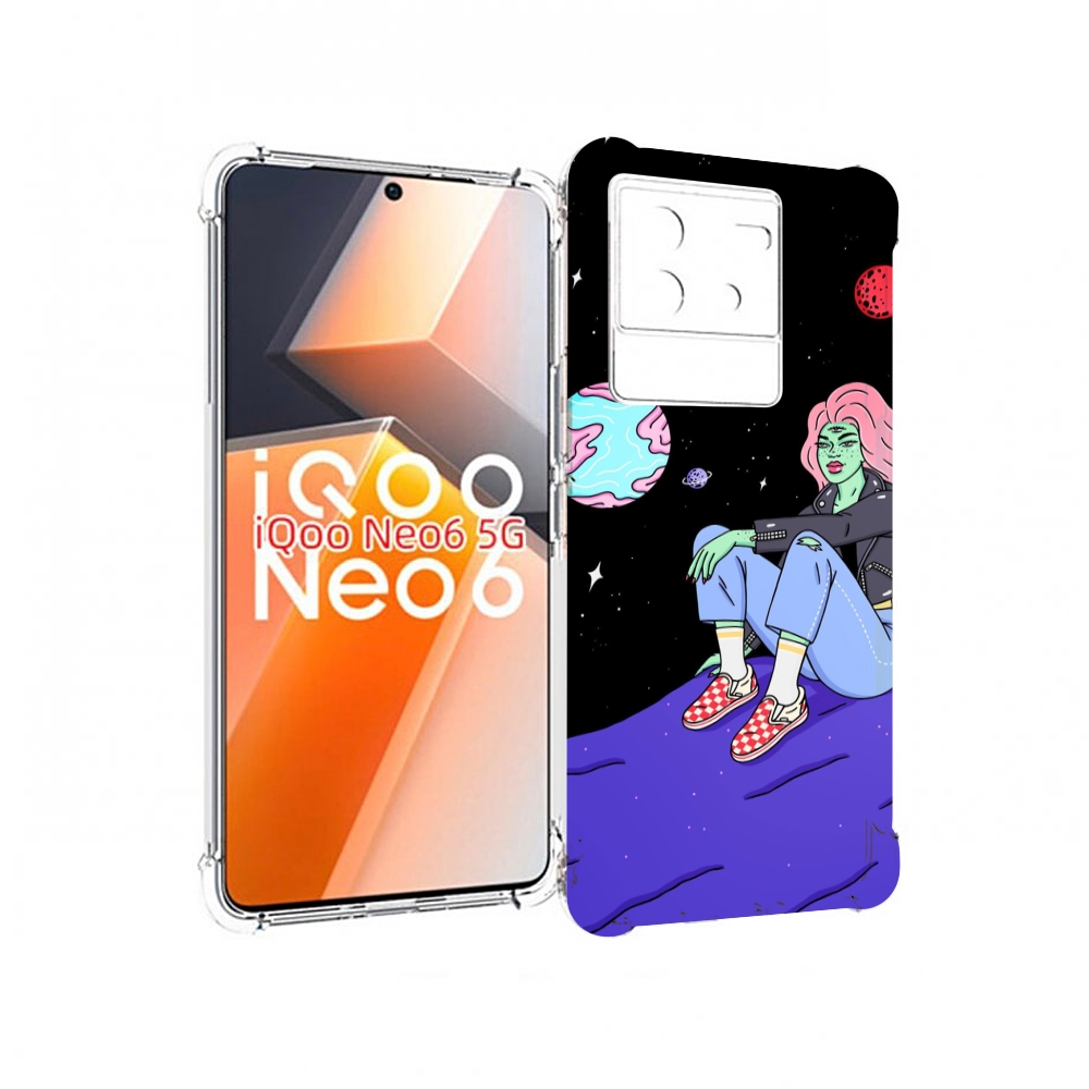 

Чехол MyPads девушка-на-луне-мультик для Vivo iQoo Neo 6 5G, Прозрачный, Tocco