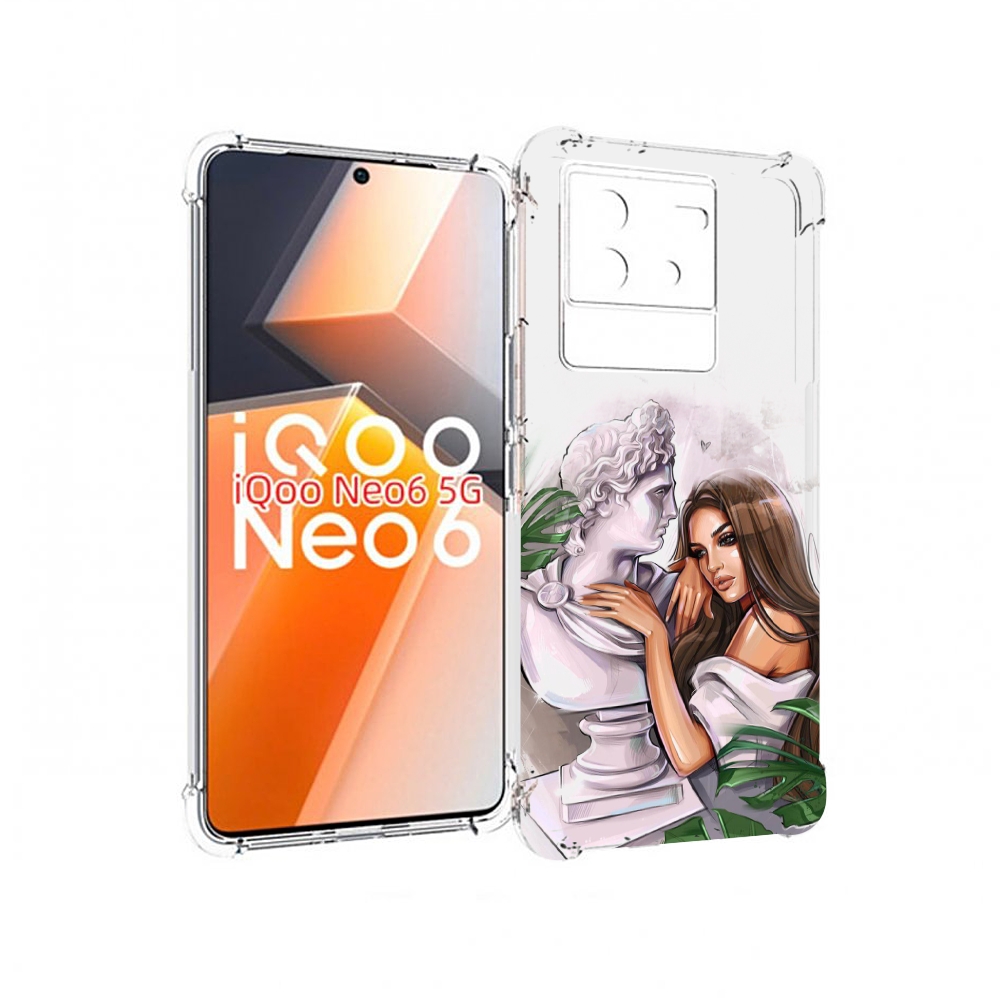 

Чехол MyPads девушка-модель-со-статуей женский для Vivo iQoo Neo 6 5G, Прозрачный, Tocco