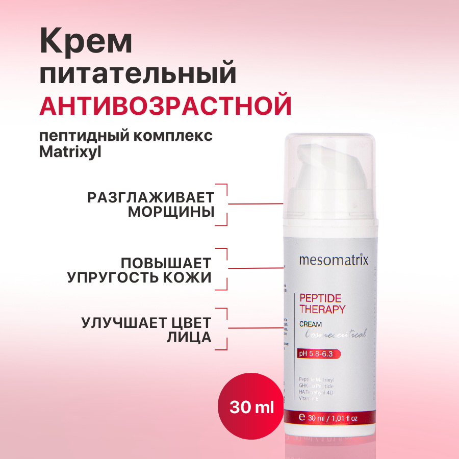 Крем Для Лица Mesomatrix Peptide Therapy От Морщин пептиды Увлажнение Питание 30 Мл