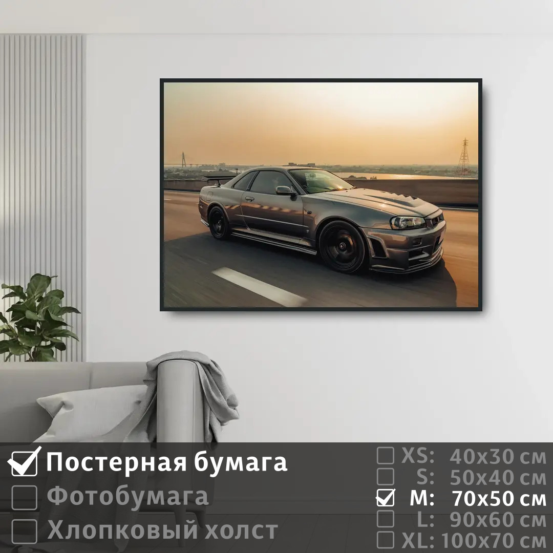 

Постер на стену ПолиЦентр Ниссан машина на стену 70х50 см, НиссанМашинаНаСтену