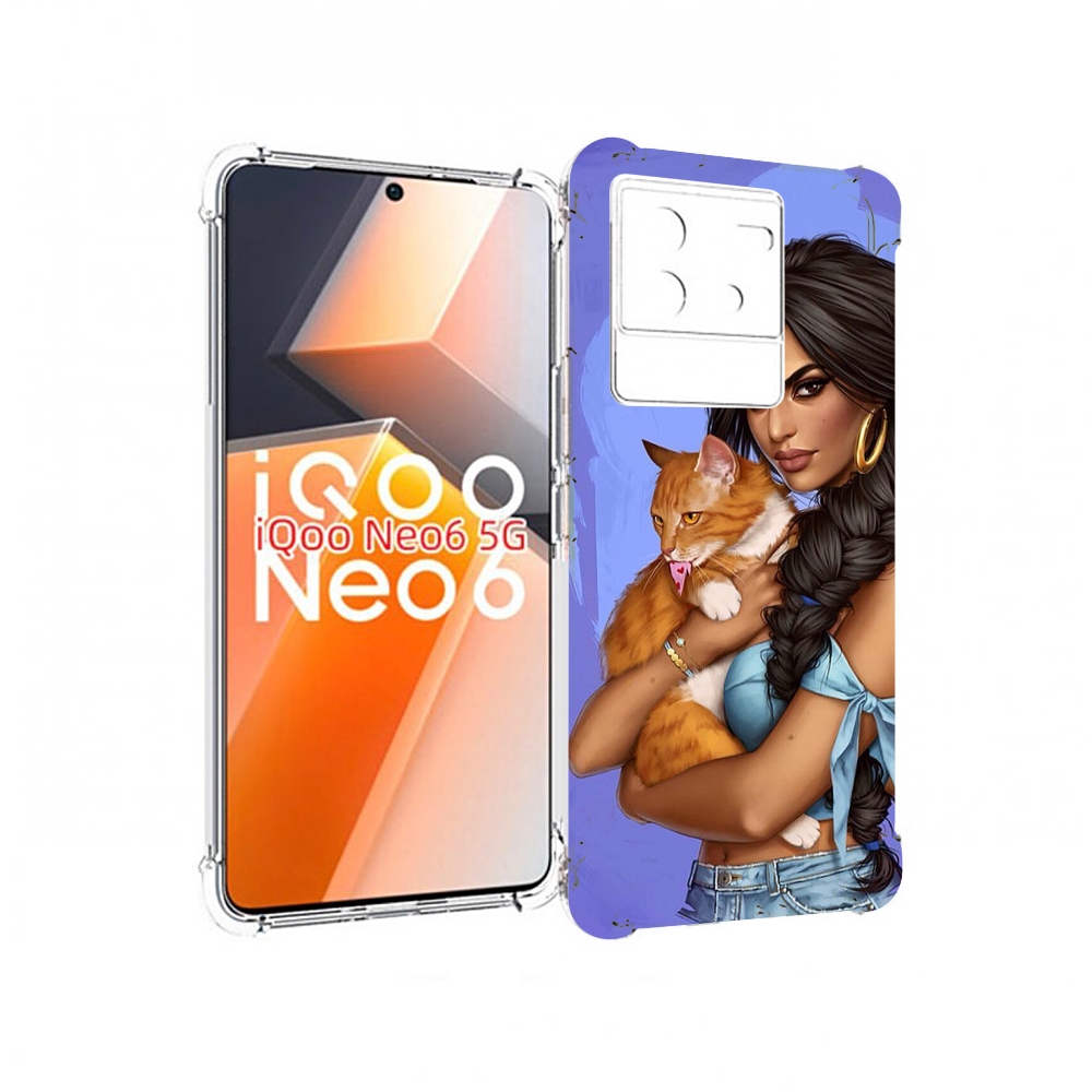 

Чехол MyPads девушка-красивая-с-синим-фоном женский для Vivo iQoo Neo 6 5G, Прозрачный, Tocco
