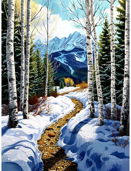 

Алмазная мозаика без подрамника Лесная тропа, 70x50 см, 50 цветов, 84904, РА-749
