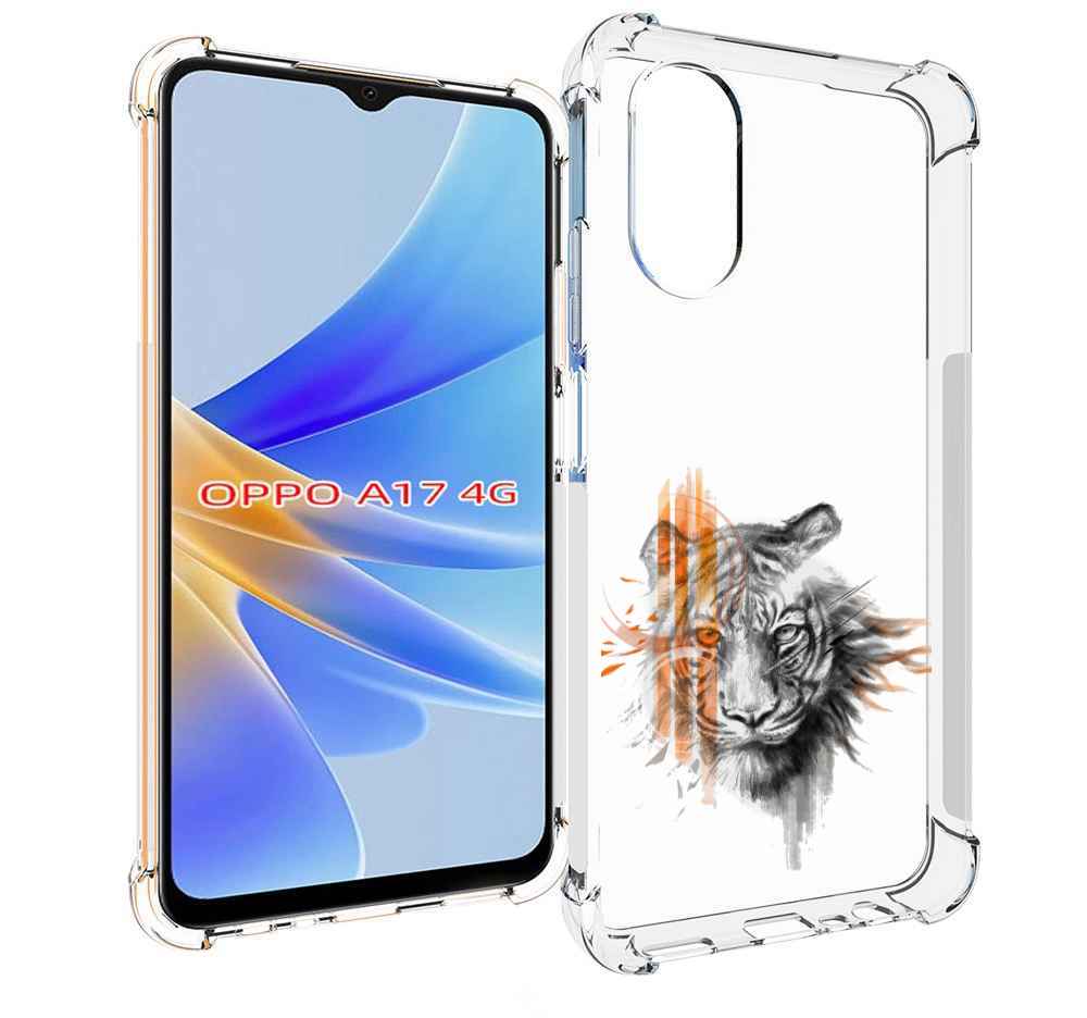 

Чехол MyPads огненный тигр для OPPO A17, Прозрачный, Tocco