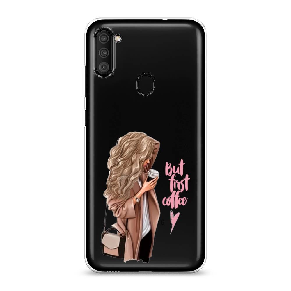 

Силиконовый чехол "Девушка с кофе" на Samsung Galaxy M11, Девушка с кофе
