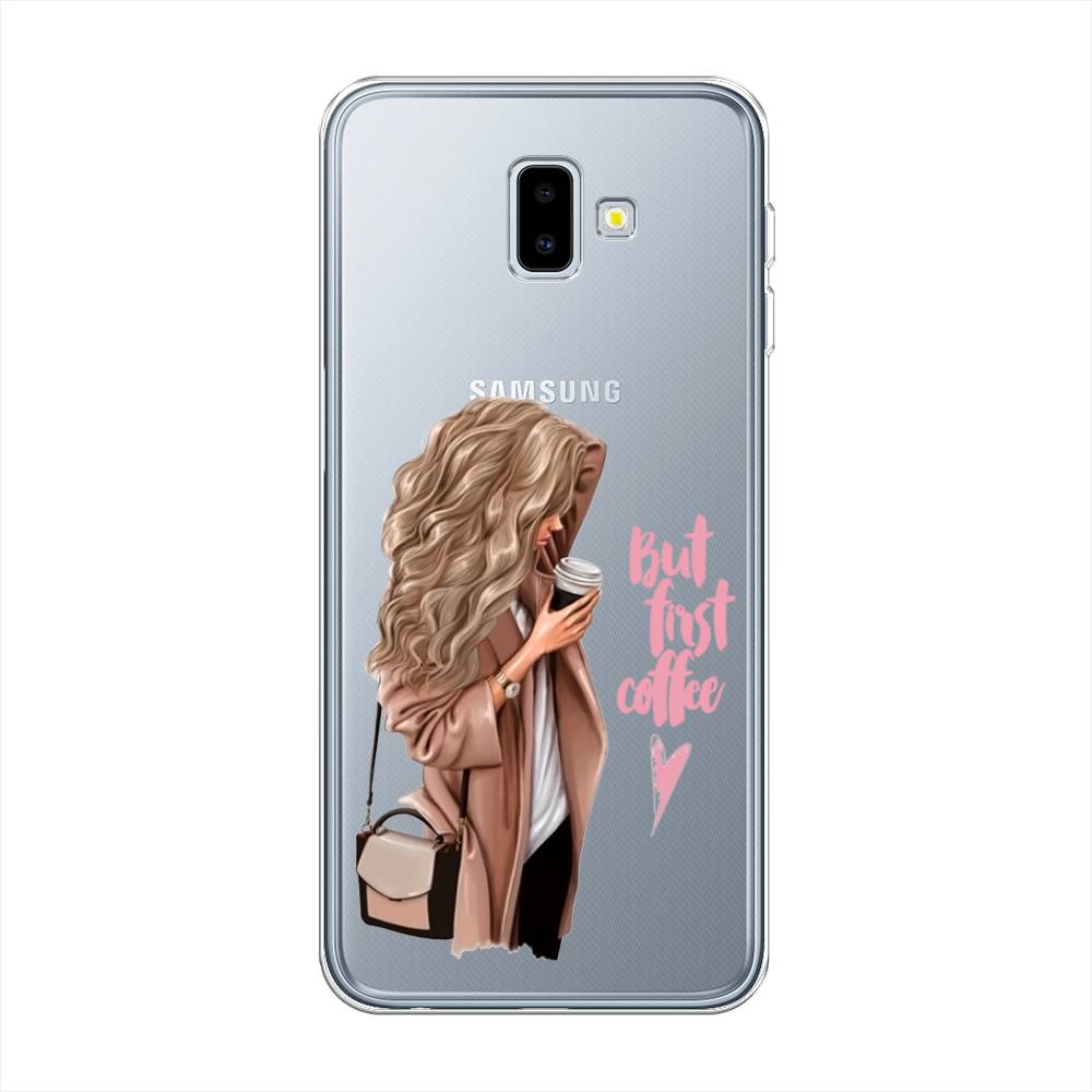 

Силиконовый чехол "Девушка с кофе" на Samsung Galaxy J6 +, Девушка с кофе