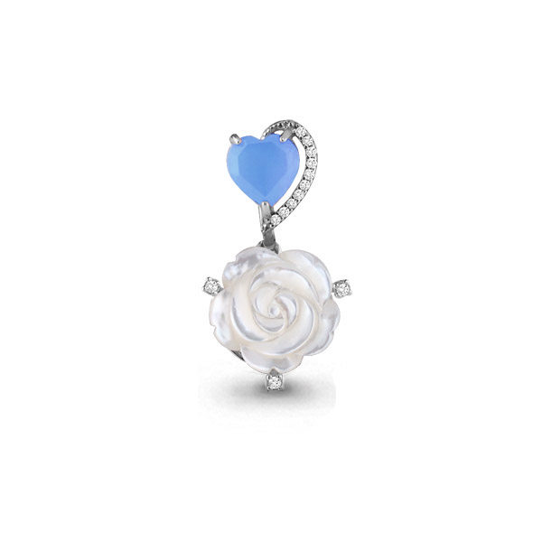 

Подвеска из серебра с агатом и фианитом Aquamarine 2520723А_925_р, 2520723А_925_р