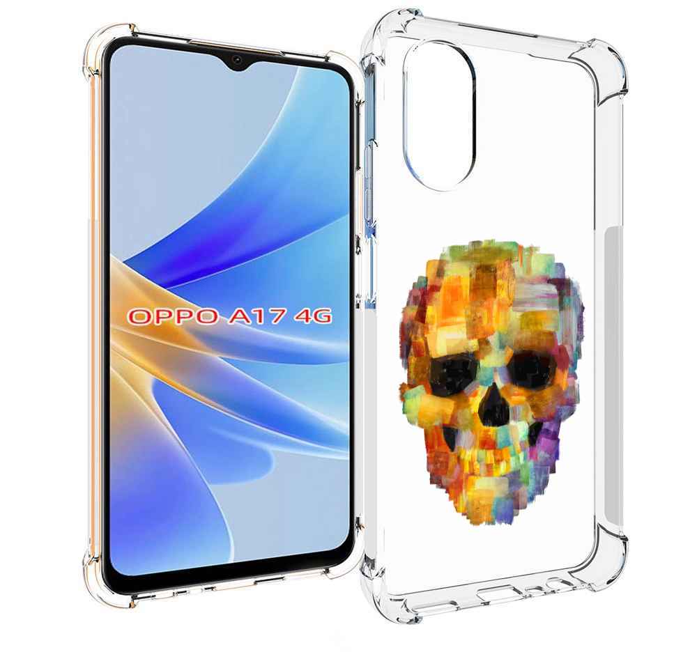 

Чехол MyPads нарисованный череп для OPPO A17, Прозрачный, Tocco