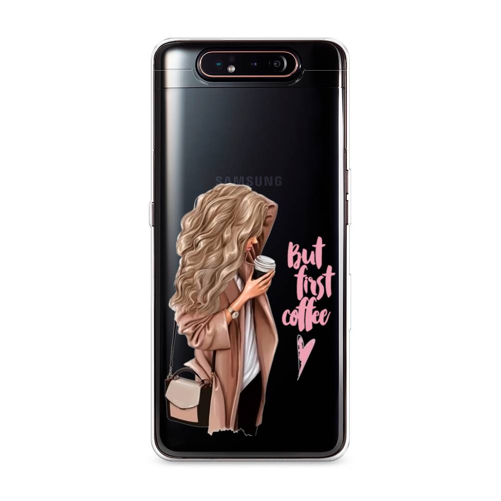 

Силиконовый чехол "Девушка с кофе" на Samsung Galaxy A80, Девушка с кофе