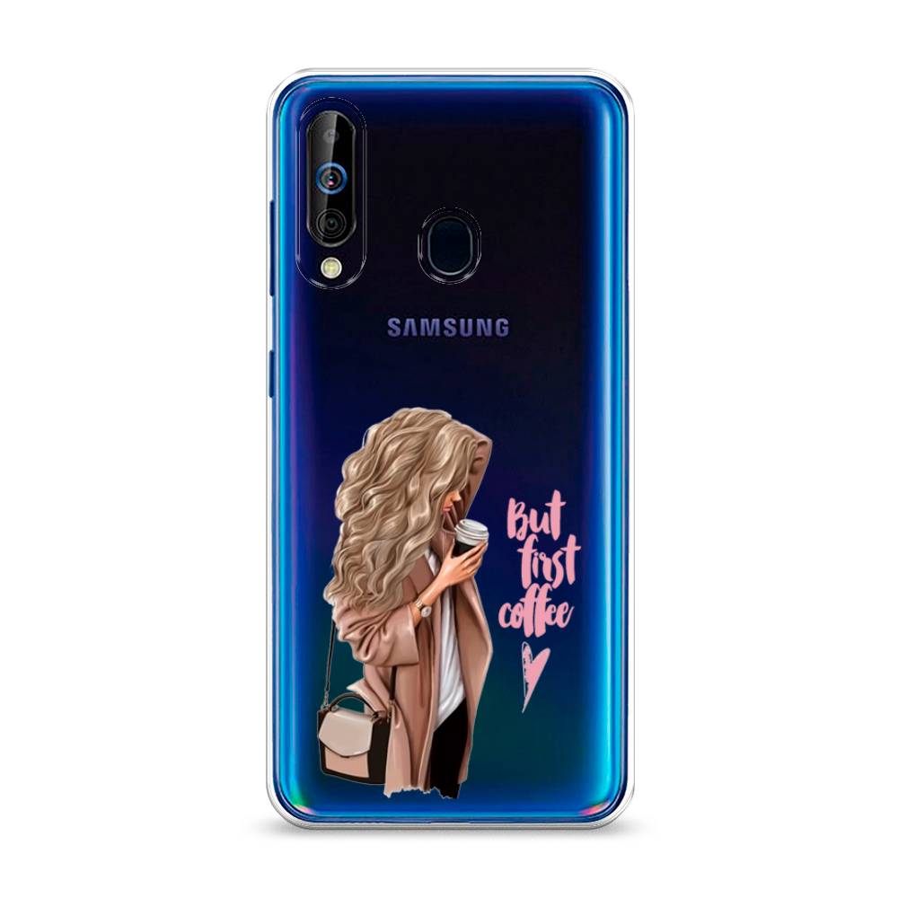 

Силиконовый чехол "Девушка с кофе" на Samsung Galaxy A60, Девушка с кофе