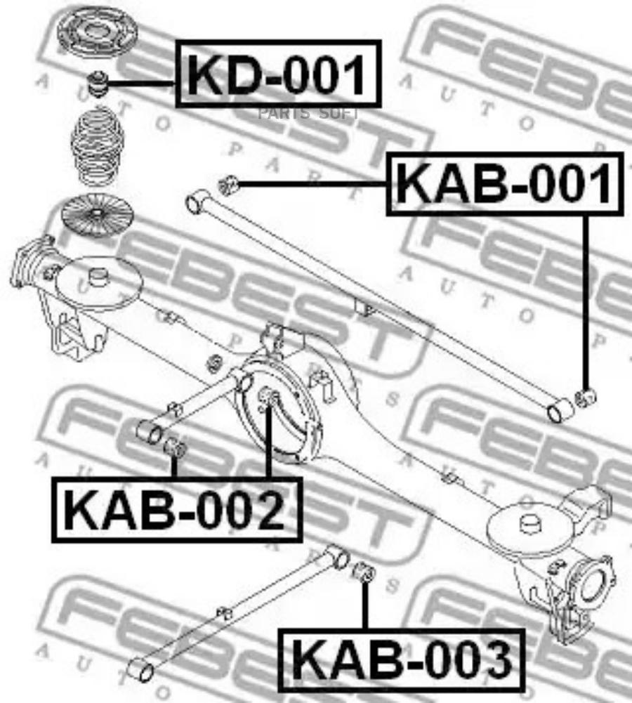 FEBECT KAB003 KAB-003_сайлентблок зад. продол. рычага нижн. зад.!\ KIA Sportage 96-02