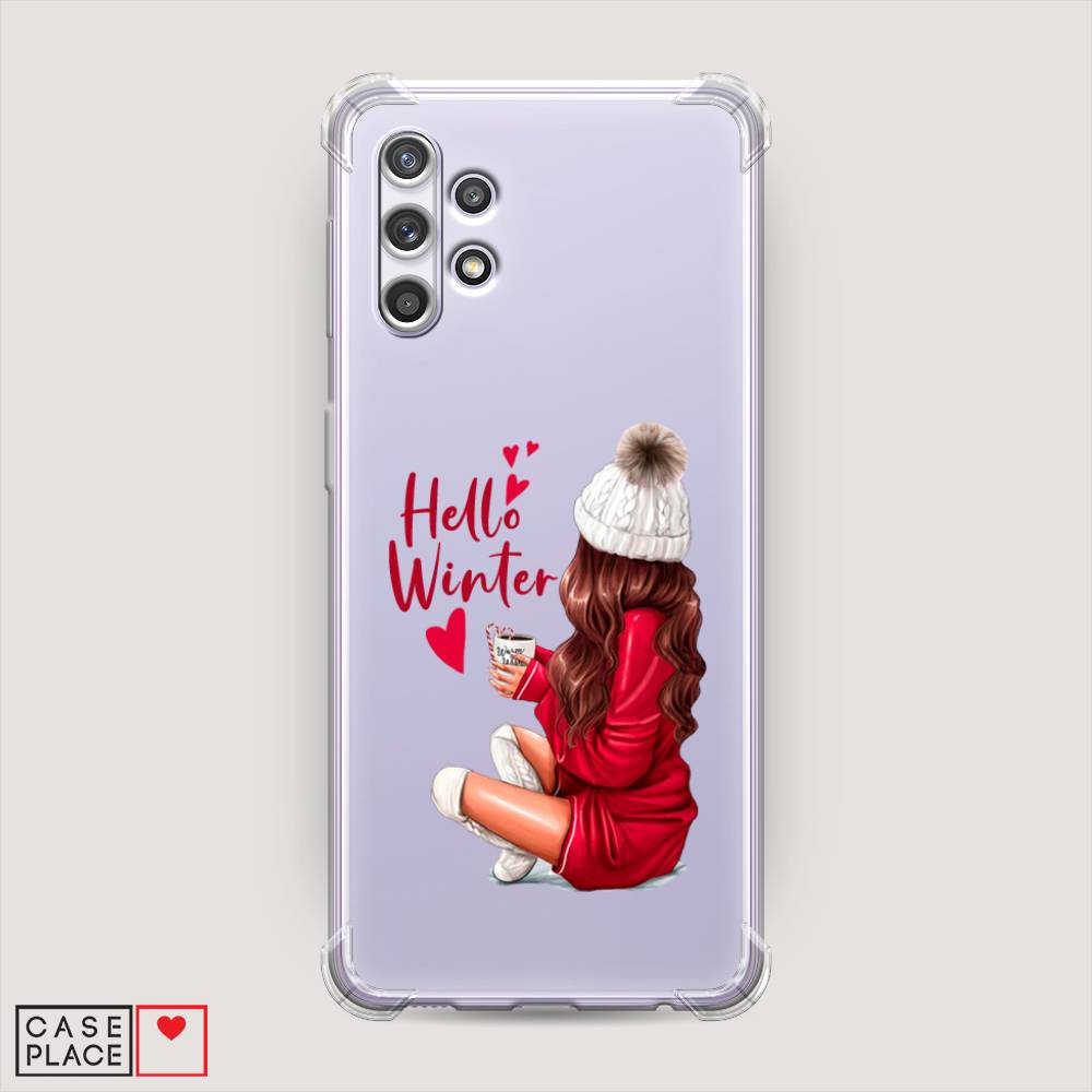 фото Противоударный силиконовый чехол "hello winter" на samsung galaxy a32 awog