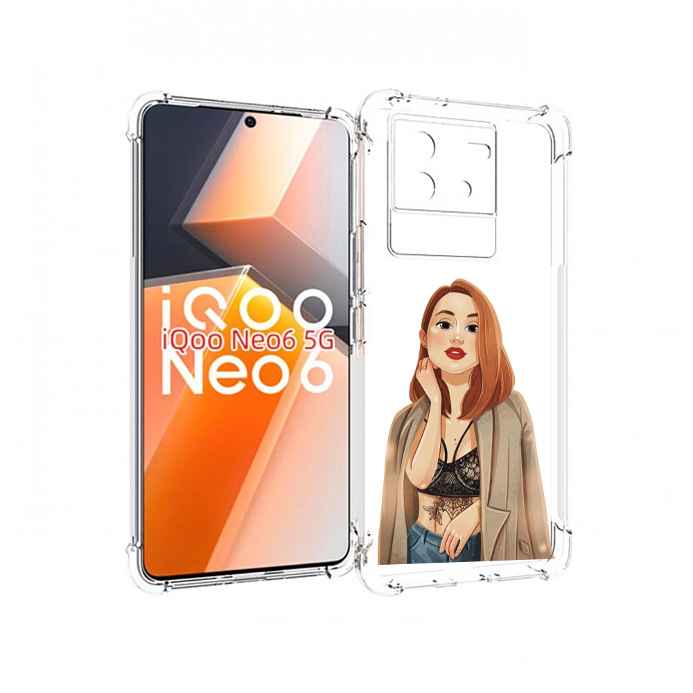 

Чехол MyPads девушка-в-кружевном-2 для Vivo iQoo Neo 6 5G, Прозрачный, Tocco