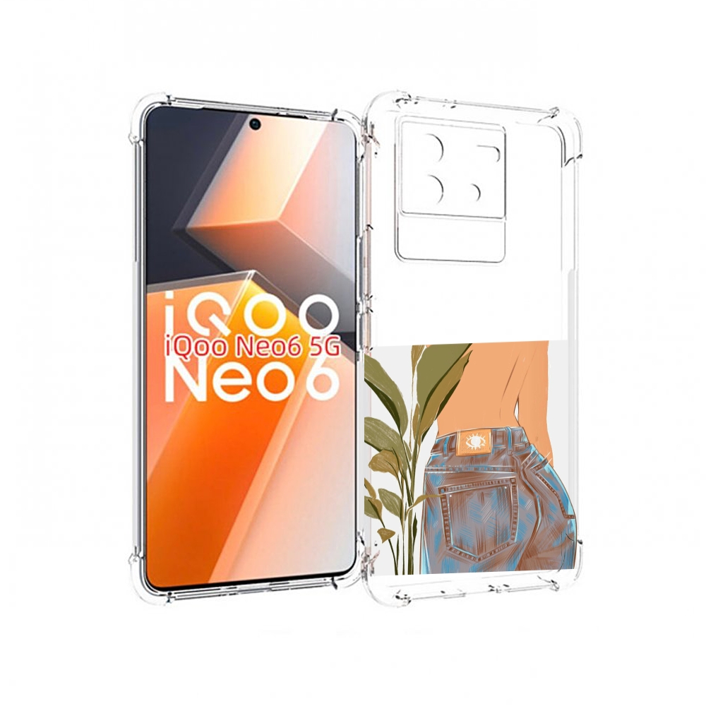 

Чехол MyPads девушка-в-джинсах для Vivo iQoo Neo 6 5G, Прозрачный, Tocco