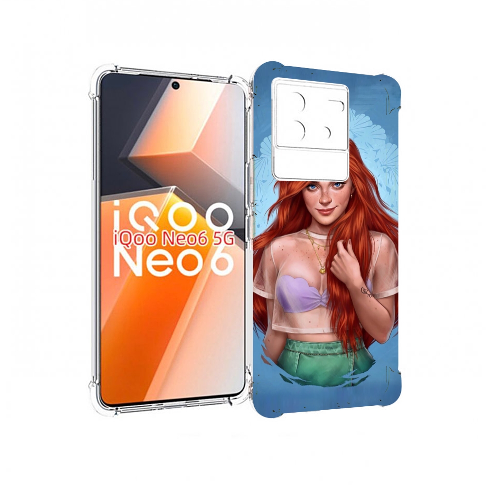 

Чехол MyPads девушка-в-голубом-фоне женский для Vivo iQoo Neo 6 5G, Прозрачный, Tocco