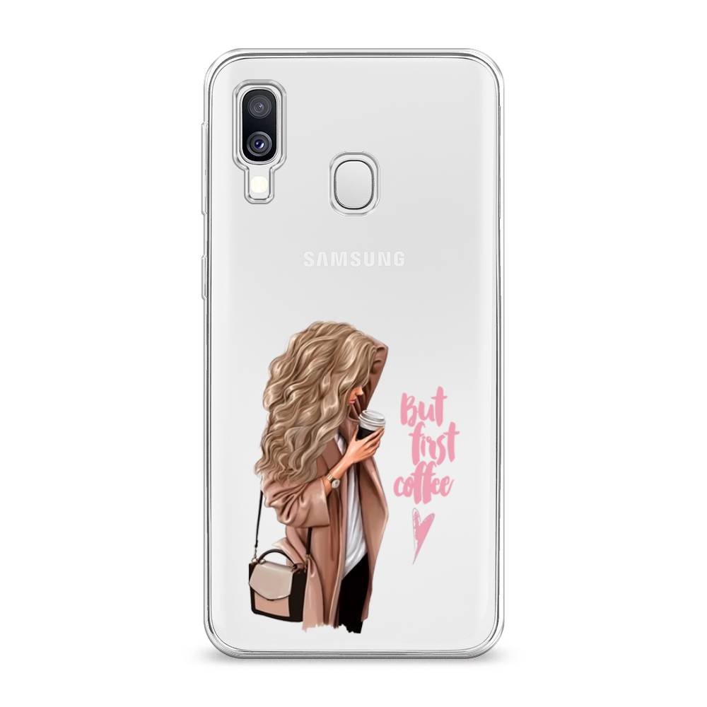 

Силиконовый чехол "Девушка с кофе" на Samsung Galaxy A40, Девушка с кофе