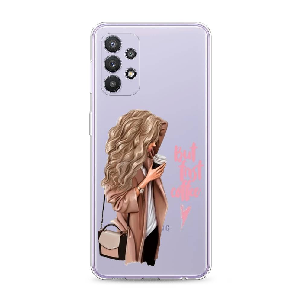 

Силиконовый чехол "Девушка с кофе" на Samsung Galaxy A32, Девушка с кофе