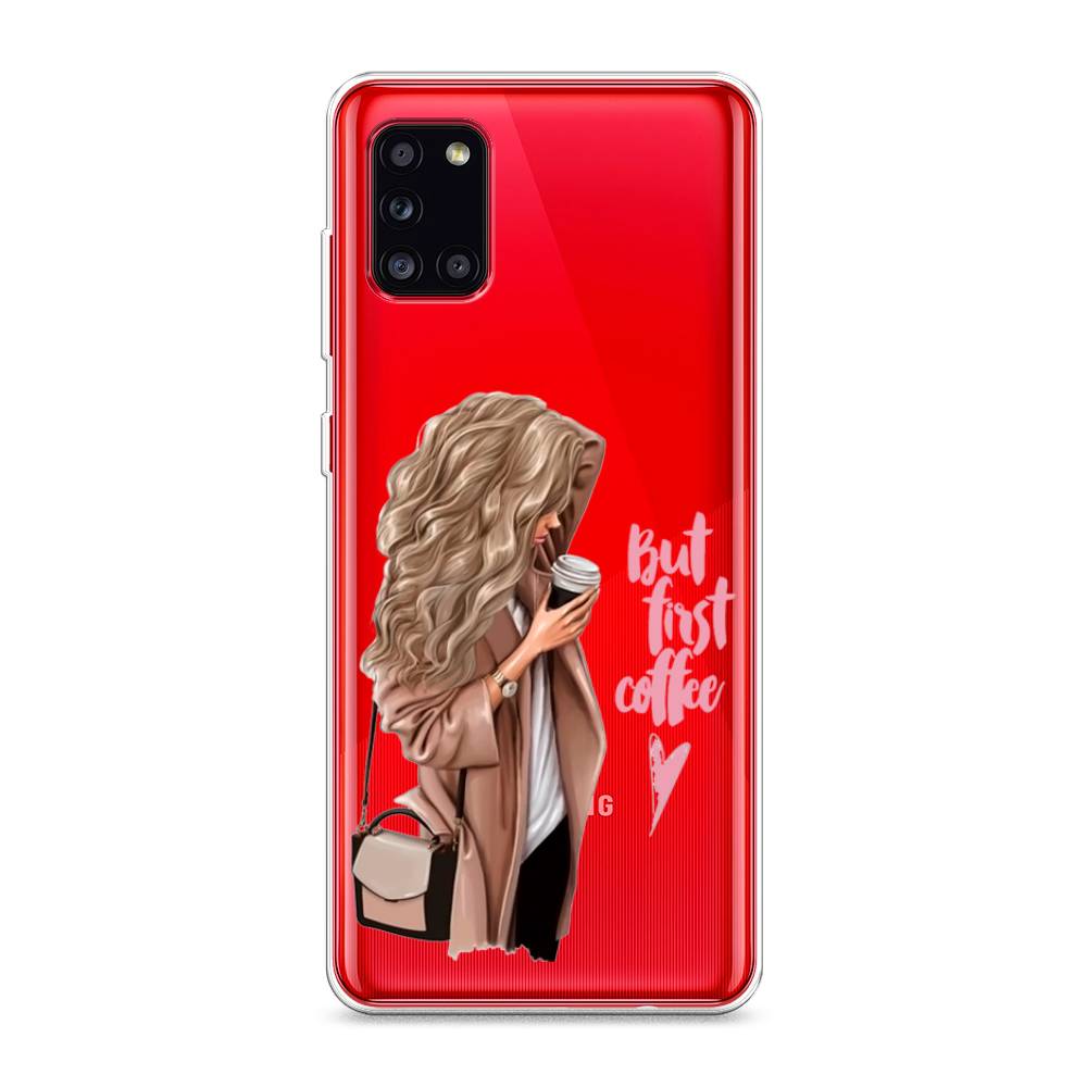 

Силиконовый чехол "Девушка с кофе" на Samsung Galaxy A31, Девушка с кофе