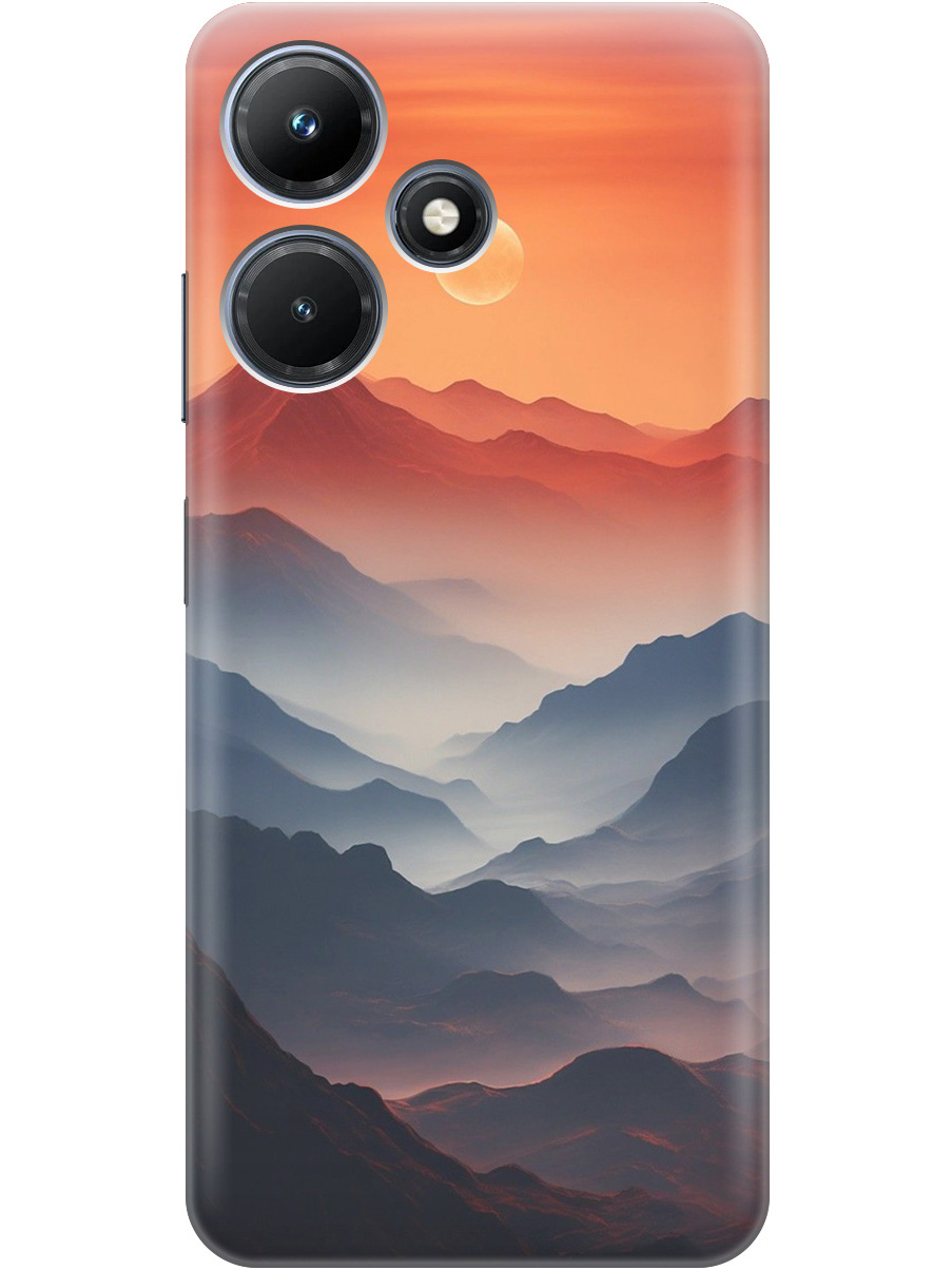 

Силиконовый чехол на Infinix Hot 30i с принтом "Луна над горами", Прозрачный;оранжевый;черный, 769389310