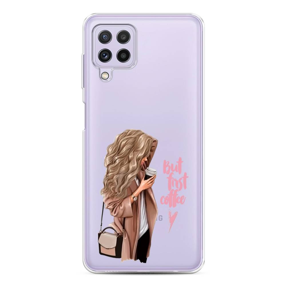 

Силиконовый чехол "Девушка с кофе" на Samsung Galaxy A22, Девушка с кофе