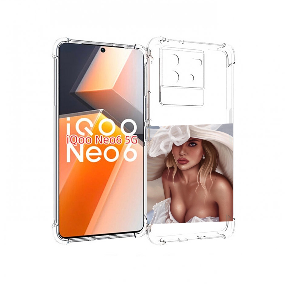 Чехол MyPads девушка-в-белой-шляпе женский для Vivo iQoo Neo 6 5G