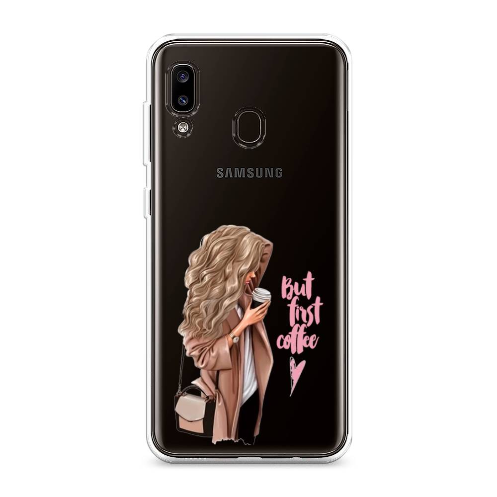 

Силиконовый чехол "Девушка с кофе" на Samsung Galaxy A20, Девушка с кофе