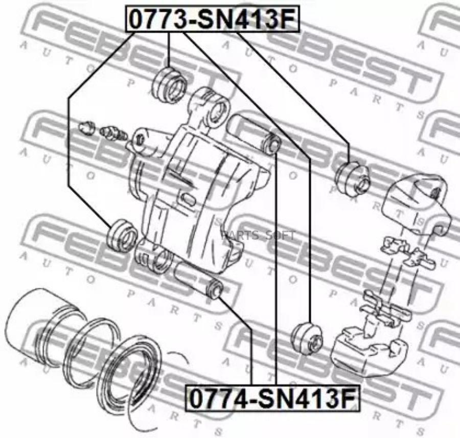 

FEBECT 0773SN413F 0773-SN413F_пыльник втулки направляющей суппорта!\ Suzuki Jimny 98>