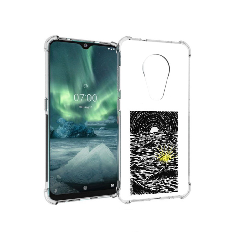 

Чехол MyPads Tocco для Nokia 7.2 маяк в черно белом море (PT139171.105.460), Прозрачный, Tocco