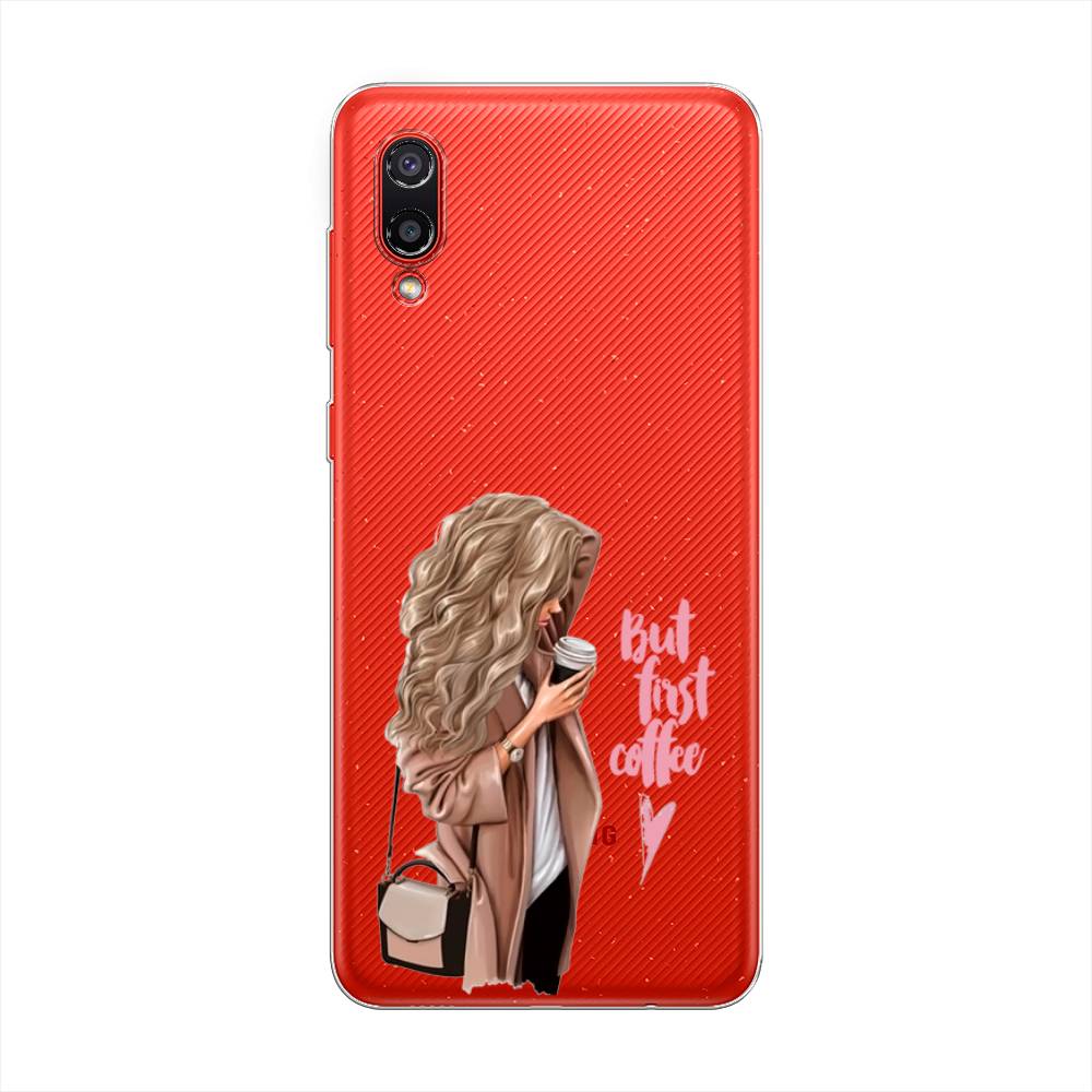 

Силиконовый чехол "Девушка с кофе" на Samsung Galaxy A02, Девушка с кофе