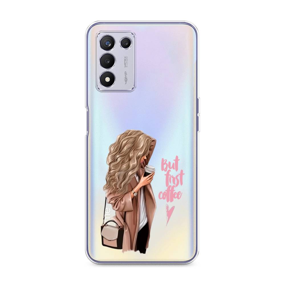 

Силиконовый чехол "Девушка с кофе" на Realme Q3s, Девушка с кофе
