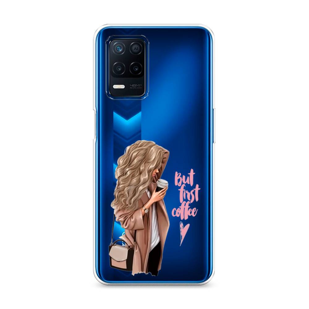 

Силиконовый чехол "Девушка с кофе" на Realme Narzo 30 5G, Девушка с кофе