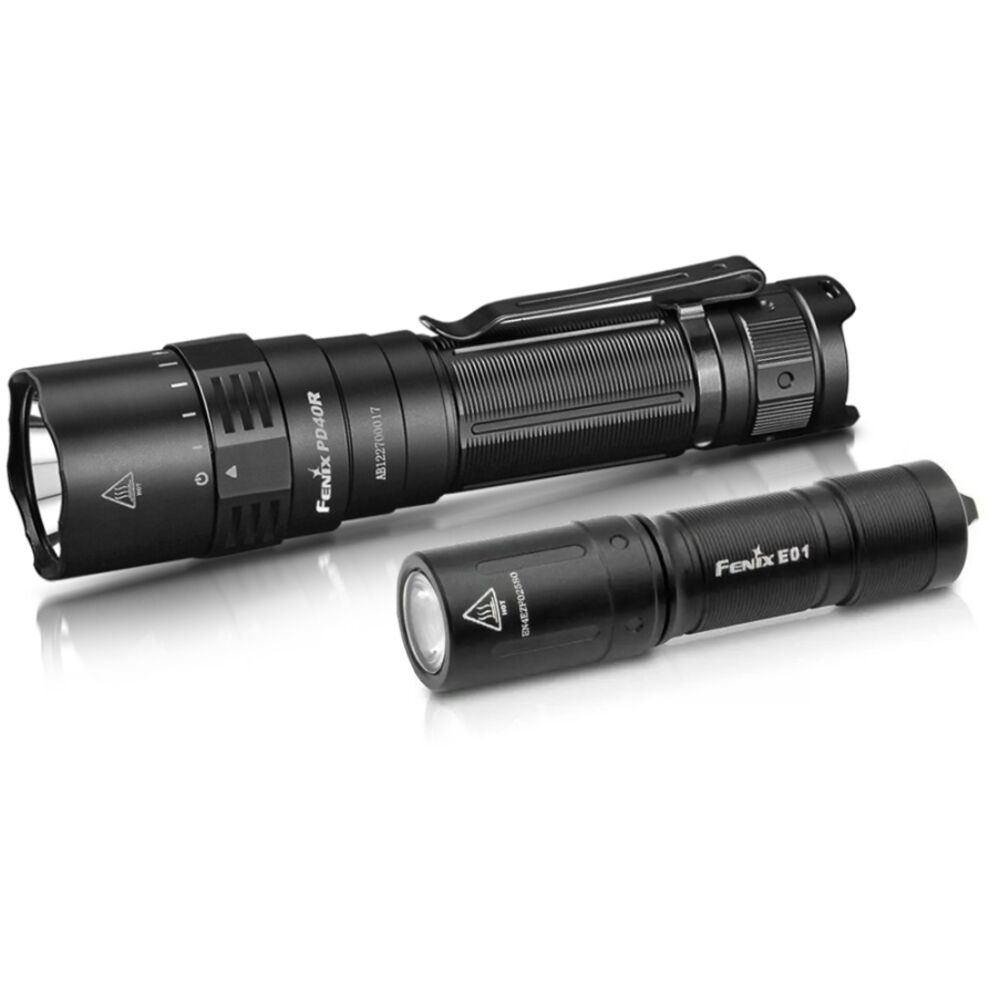 

Туристические фонари Fenix PD40R V2.0 + E01 V2.0, Черный