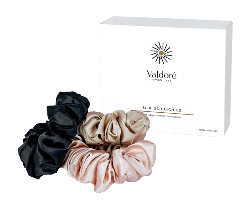 Комплект резинок-скранчей Valdore Set of Silk Hair Scrunchier шелковые, 3 шт.
