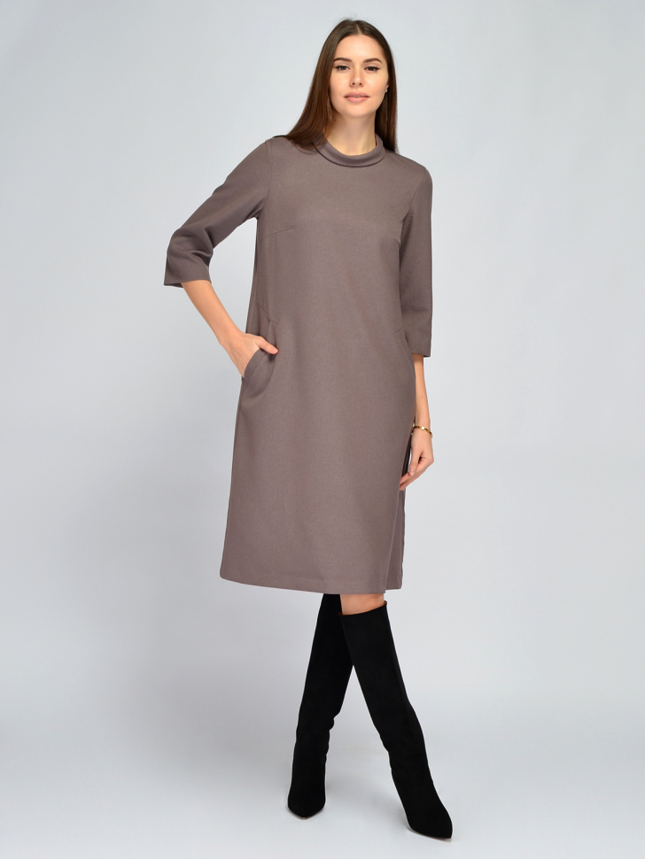 Платье женское Viserdi 10361 коричневое 56 RU