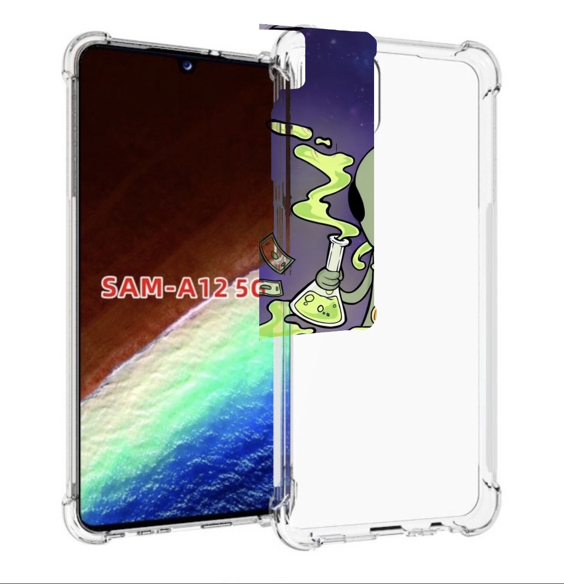 

Чехол MyPads токсичный инопланетянин для Samsung Galaxy A12 (SM-A125F) 2020/21, Прозрачный, Tocco