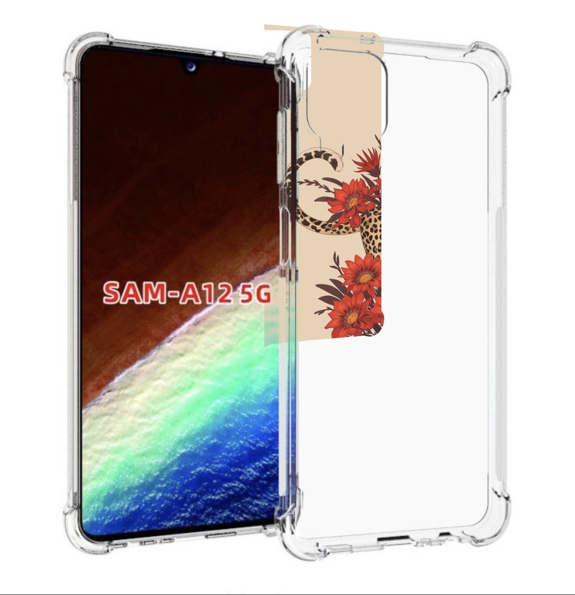 

Чехол MyPads тигр-из-цветов для Samsung Galaxy A12 (SM-A125F) 2020/21/A12 Nacho SM-A127F, Прозрачный, Tocco