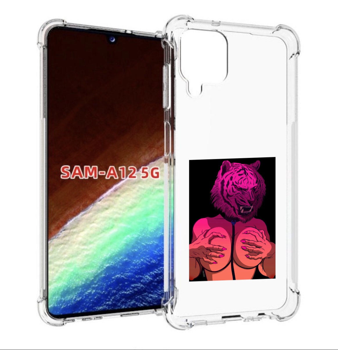 

Чехол MyPads тигр с секретом женский для Samsung Galaxy A12 (SM-A125F) 2020/21, Прозрачный, Tocco