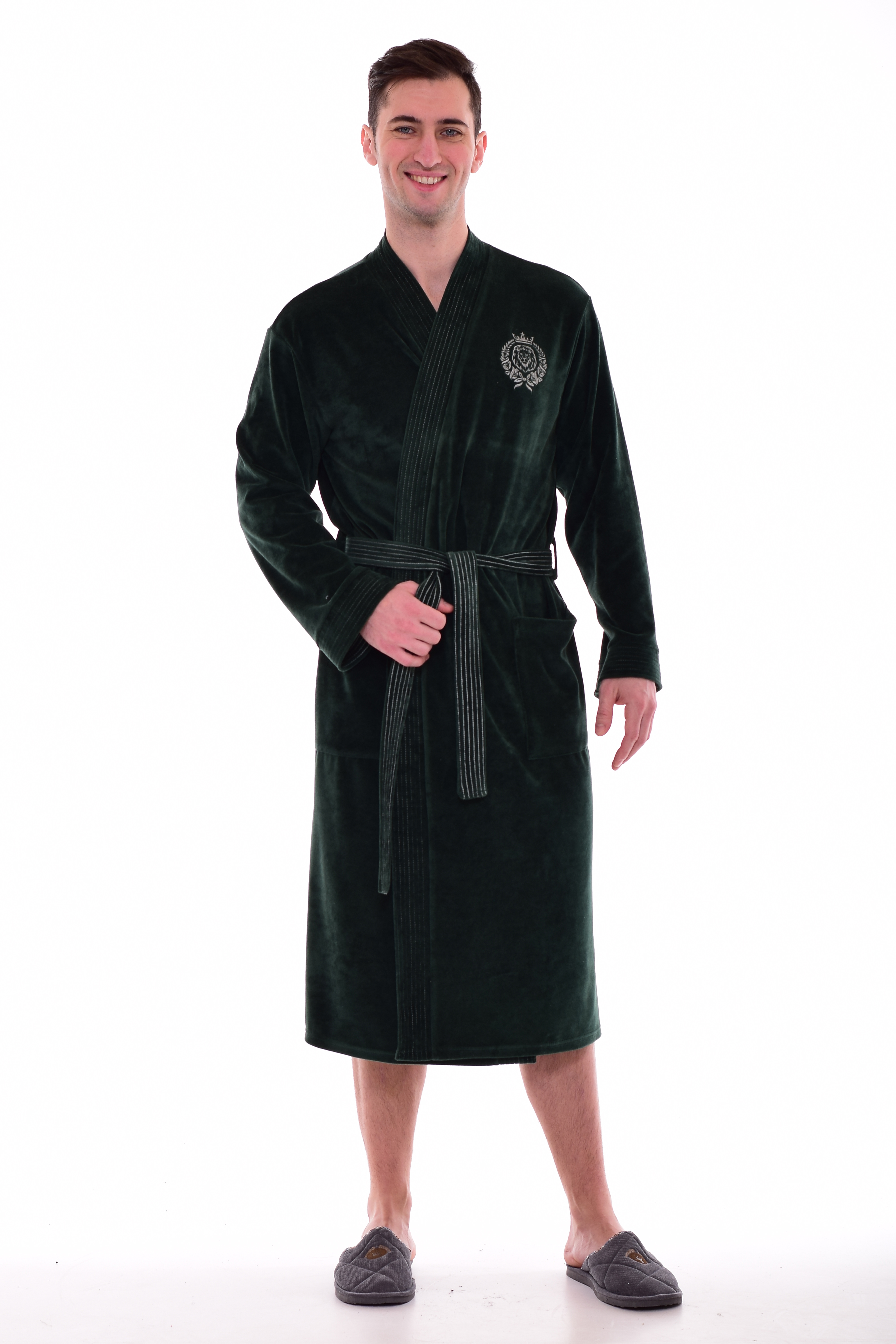 Халат мужской Новое кимоно 9-119 зеленый 52 RU