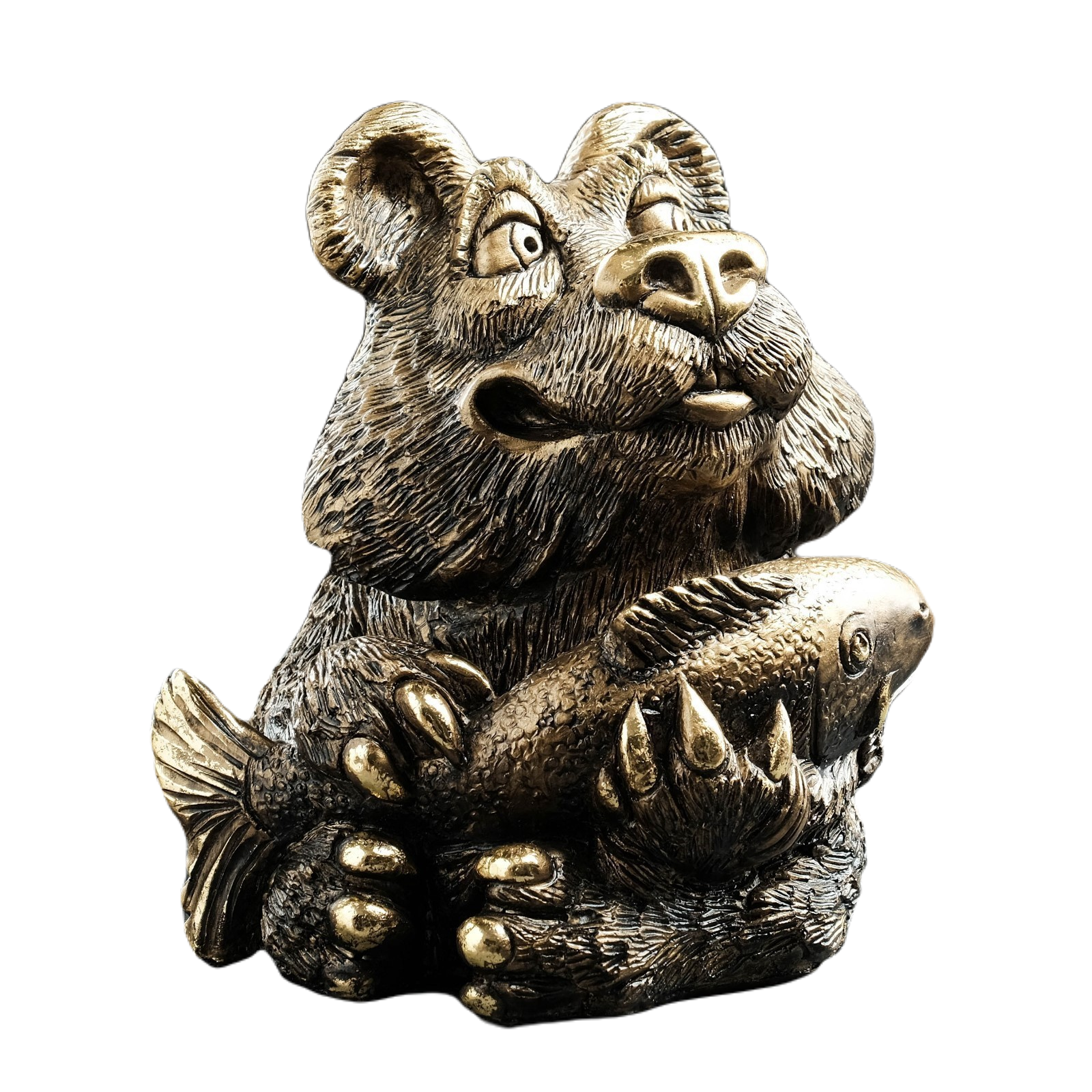 

Фигура Мишка с рыбкой 22,5х22,5х17 см