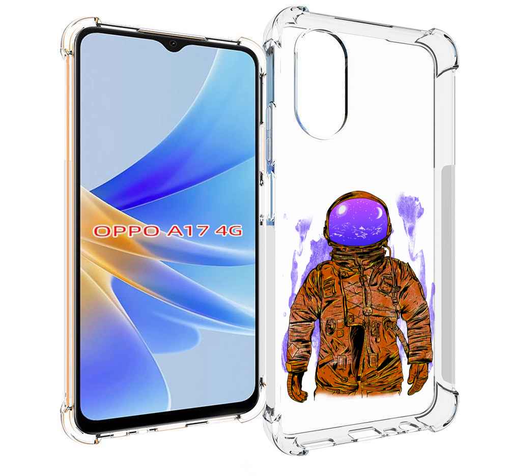 

Чехол MyPads нарисованный мужчина в скафандре для OPPO A17, Прозрачный, Tocco