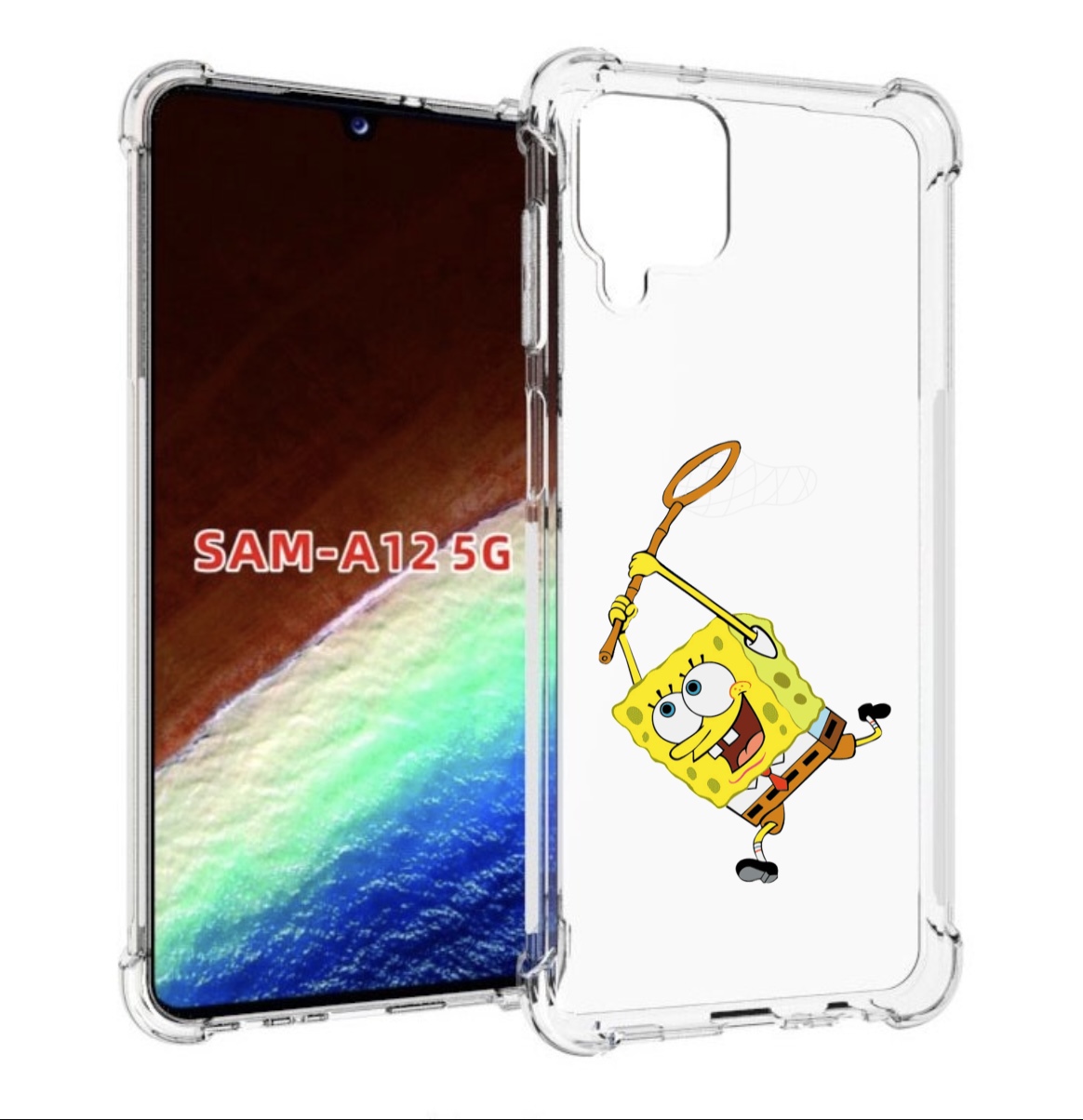 

Чехол MyPads спанчбоб-с-сочком для Samsung Galaxy A12 (SM-A125F) 2020/21, Прозрачный, Tocco