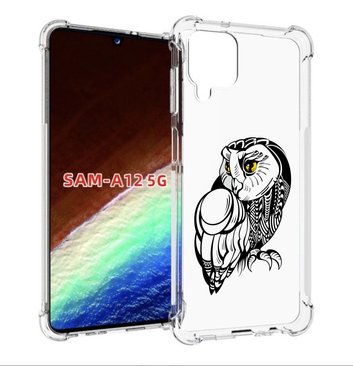 

Чехол MyPads сова-красотка для Samsung Galaxy A12 (SM-A125F) 2020/21/A12 Nacho SM-A127F, Прозрачный, Tocco