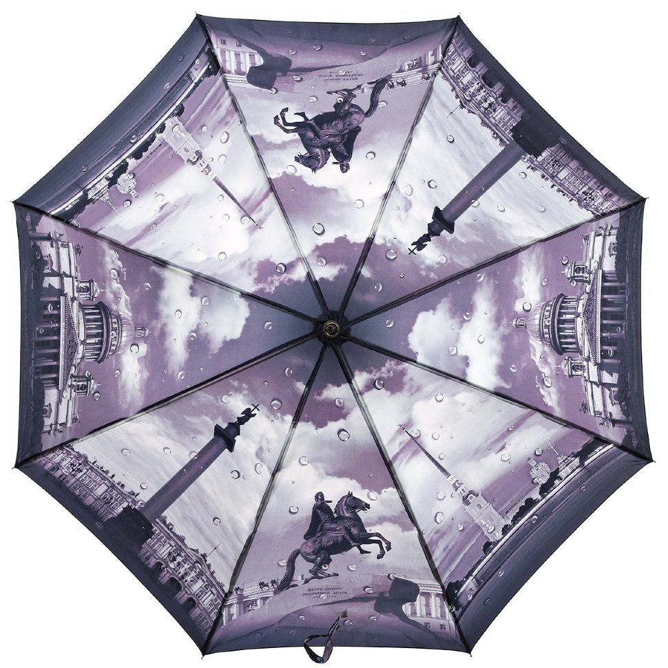 Зонт-трость Петербург в фиолетовых сумерках (полуавтомат) Planet