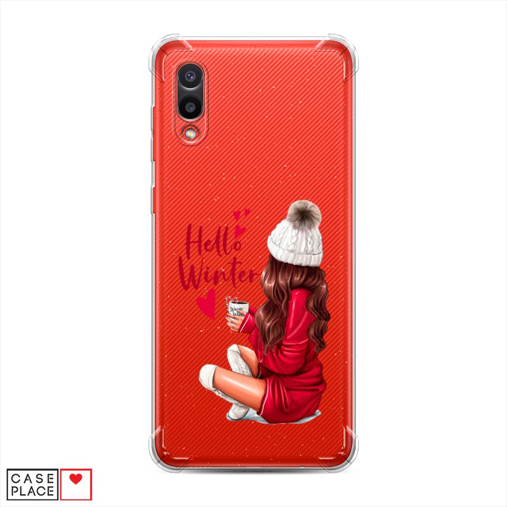 фото Противоударный силиконовый чехол "hello winter" на samsung galaxy a02 awog