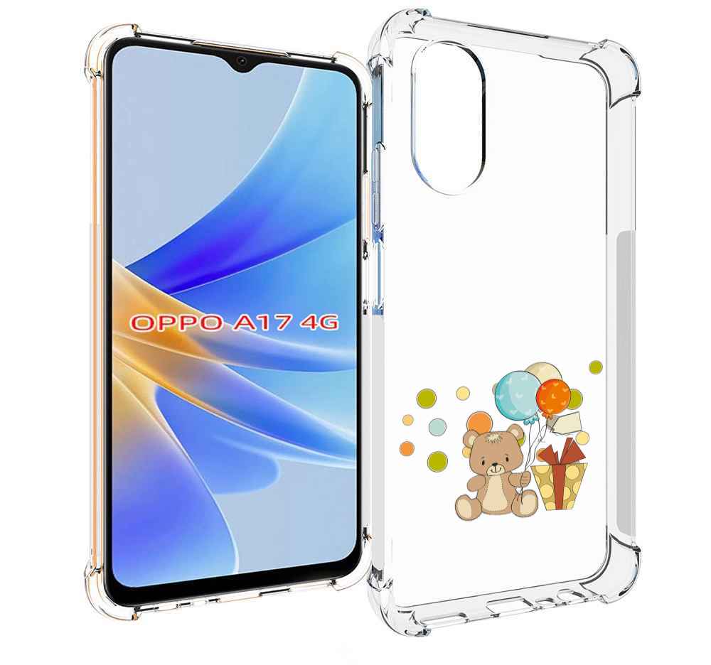 

Чехол MyPads медвеженок с подарком для OPPO A17, Прозрачный, Tocco