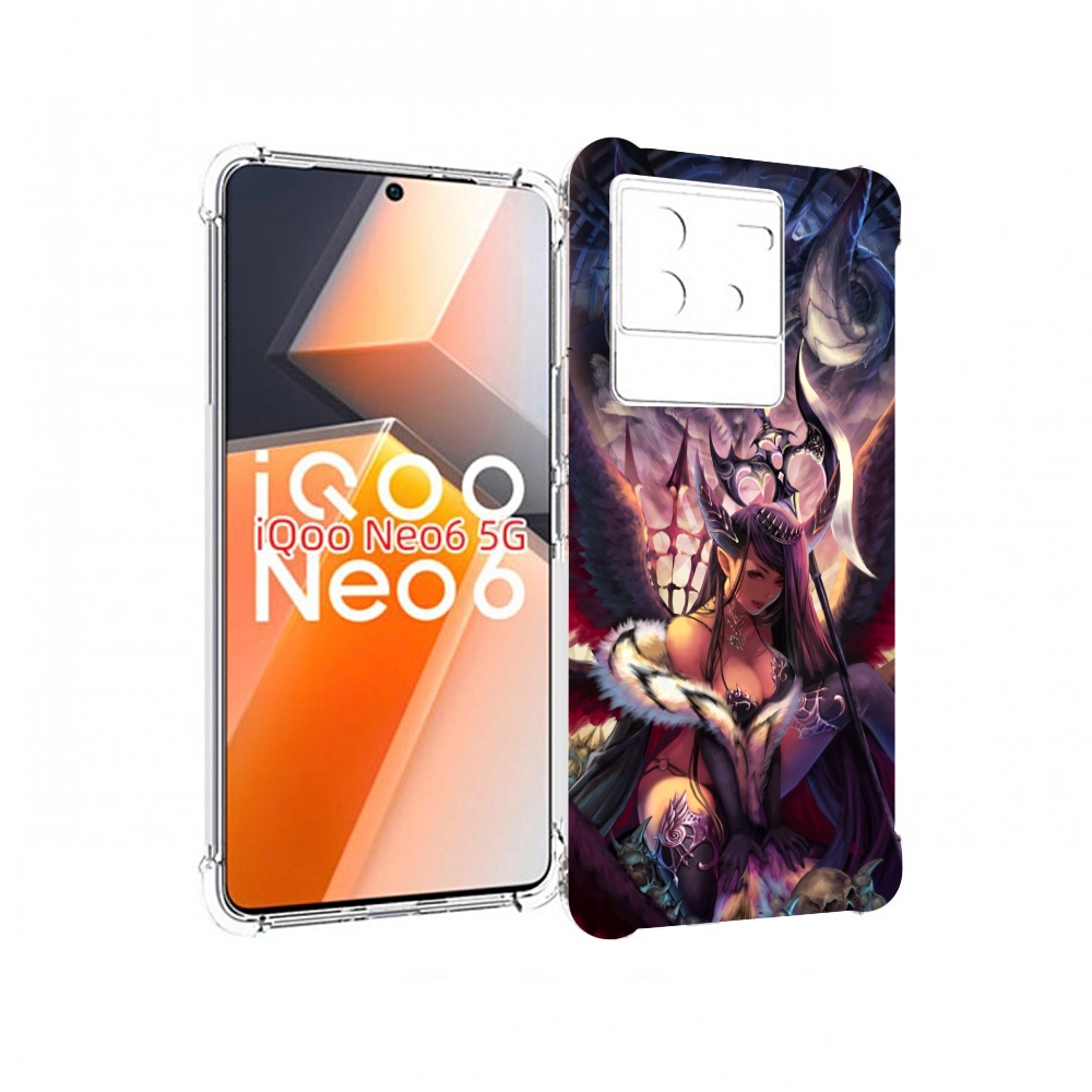 

Чехол MyPads девушка с демоном на фоне женский для Vivo iQoo Neo 6 5G, Прозрачный, Tocco
