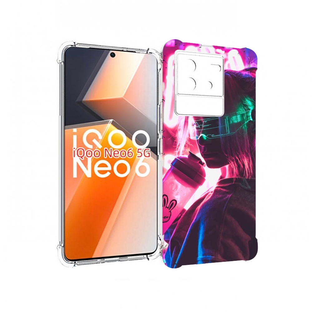 

Чехол MyPads девушка неоновый фон женский для Vivo iQoo Neo 6 5G, Прозрачный, Tocco