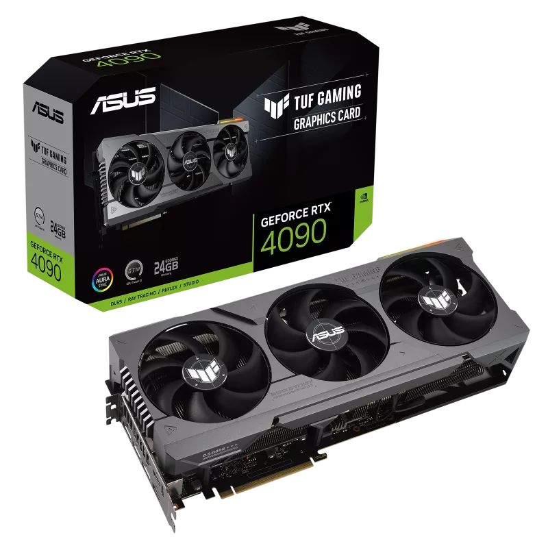 

Видеокарта ASUS NVIDIA GeForce RTX 4090 TUF Gaming OC (TUF-RTX4090-O24G-Gaming), Черный, GeForce RTX 4090 TUF Gaming OC