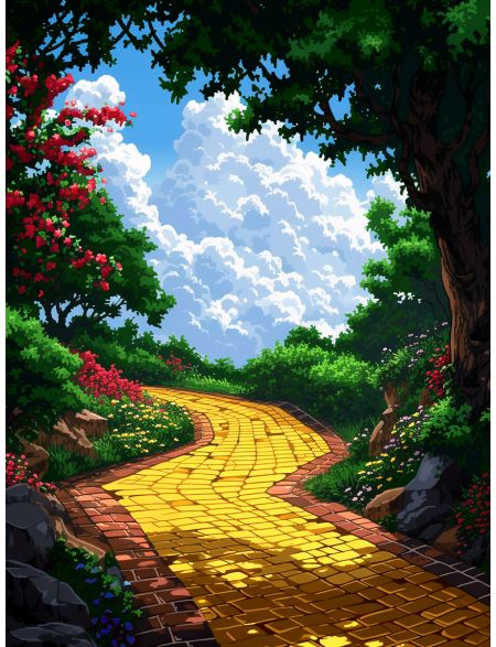 

Алмазная мозаика без подрамника Золотая дорожка, 70x50 см, 50 цветов, 84834, РА-735