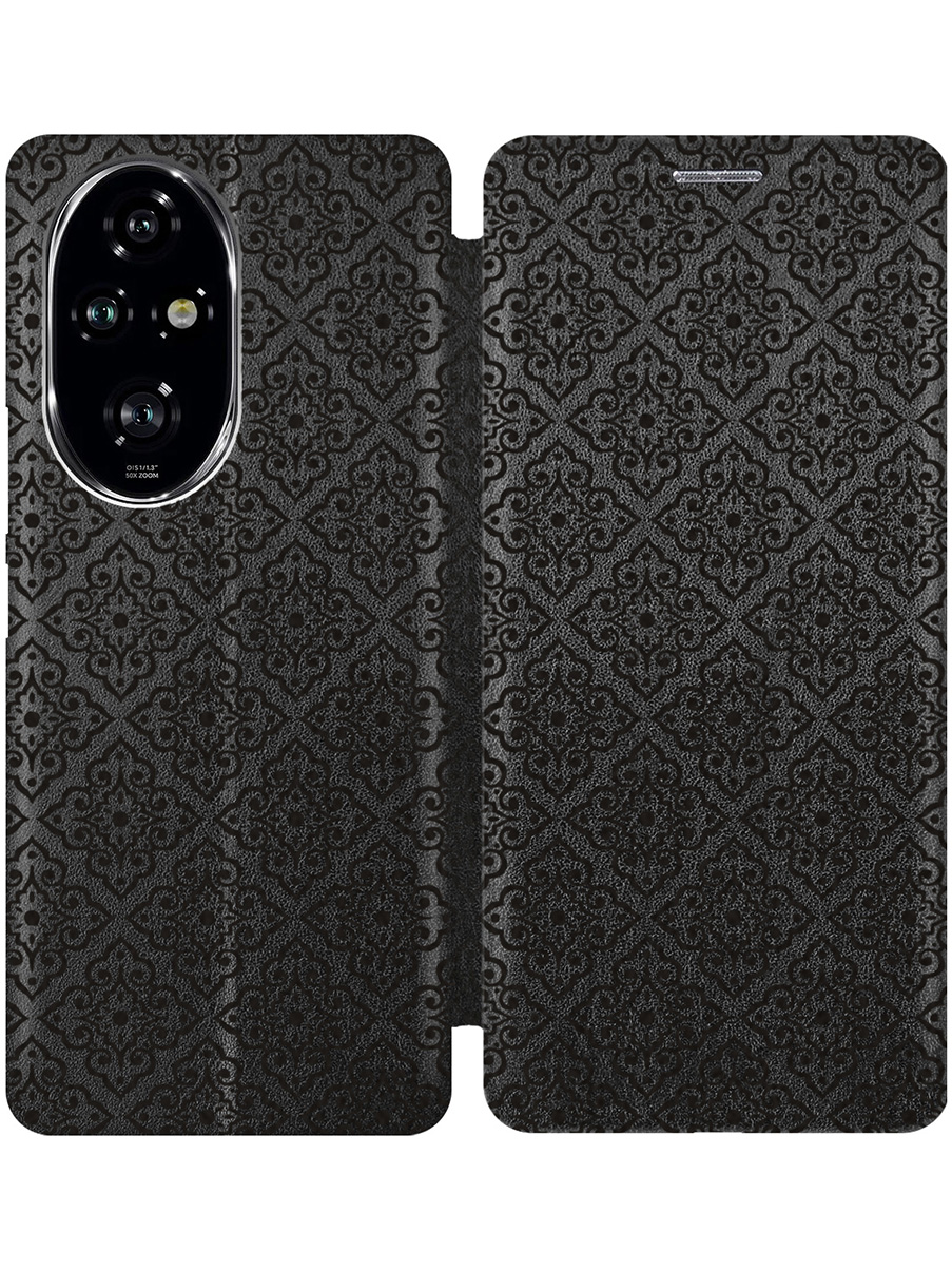 

Чехол-книжка на Honor 200 pro с принтом "Стильный паттерн" черный, 783979632