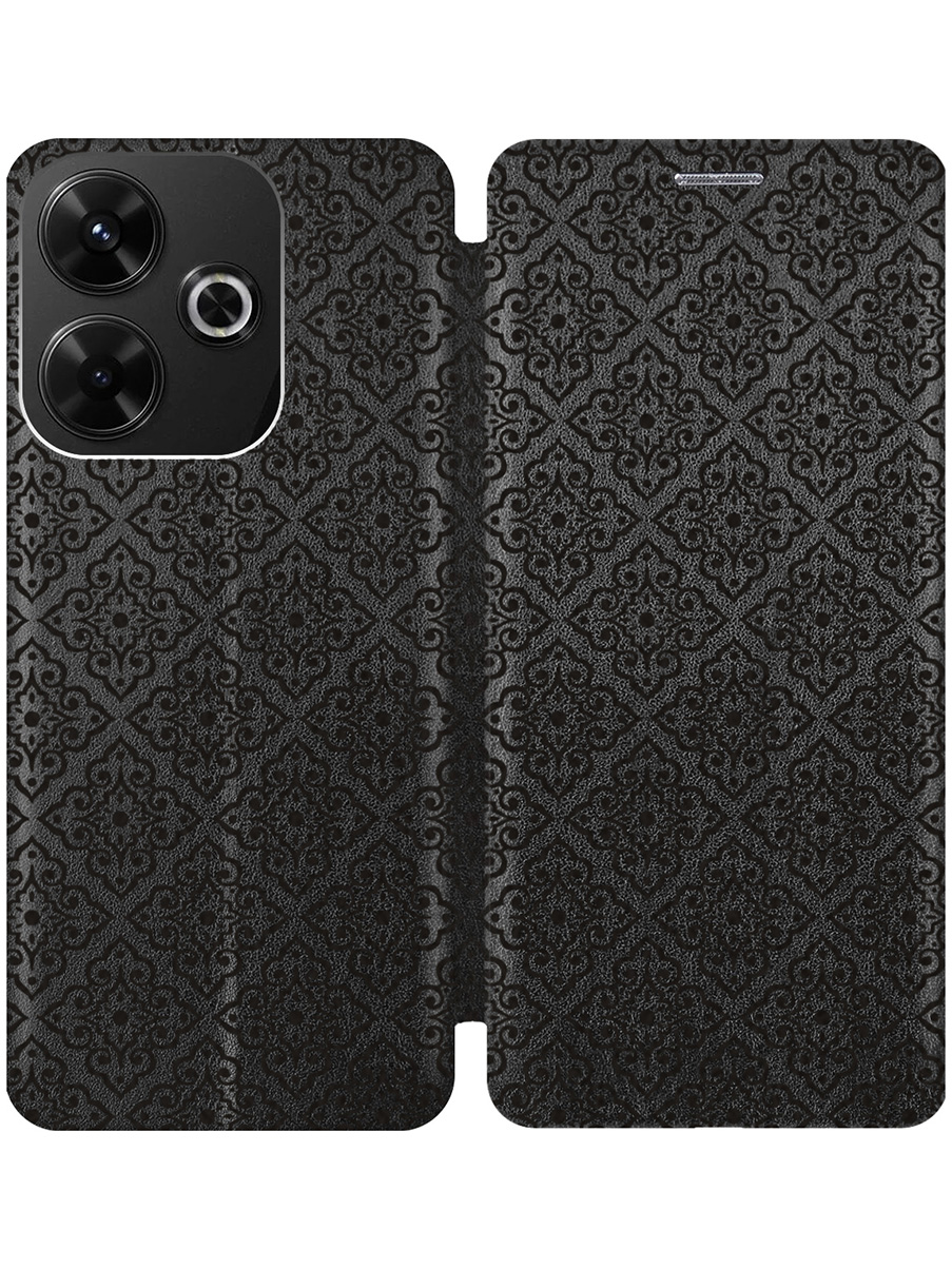 

Чехол-книжка на Xiaomi Redmi 13 / Redmi Note 13R, Poco M6 4g с принтом черный 809091, 783988632